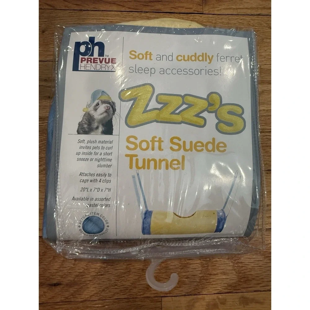 Prevue Hendryx Zzzs Soft Suede Tunnel Ferret Small Animal Sleep Blue‎ Yellow